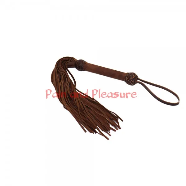 Kožené důtky s omotanou rukojetí hnědé