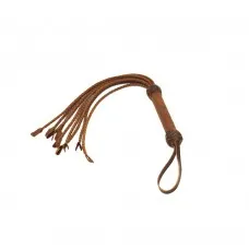 Kožená kočka s omotanou rukojetí hnědou