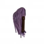 Kožené důtky fialové s dřevěnou rukojetí T4-f